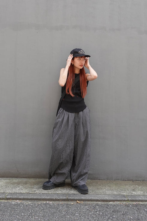 チェックボリュームラフパンツ